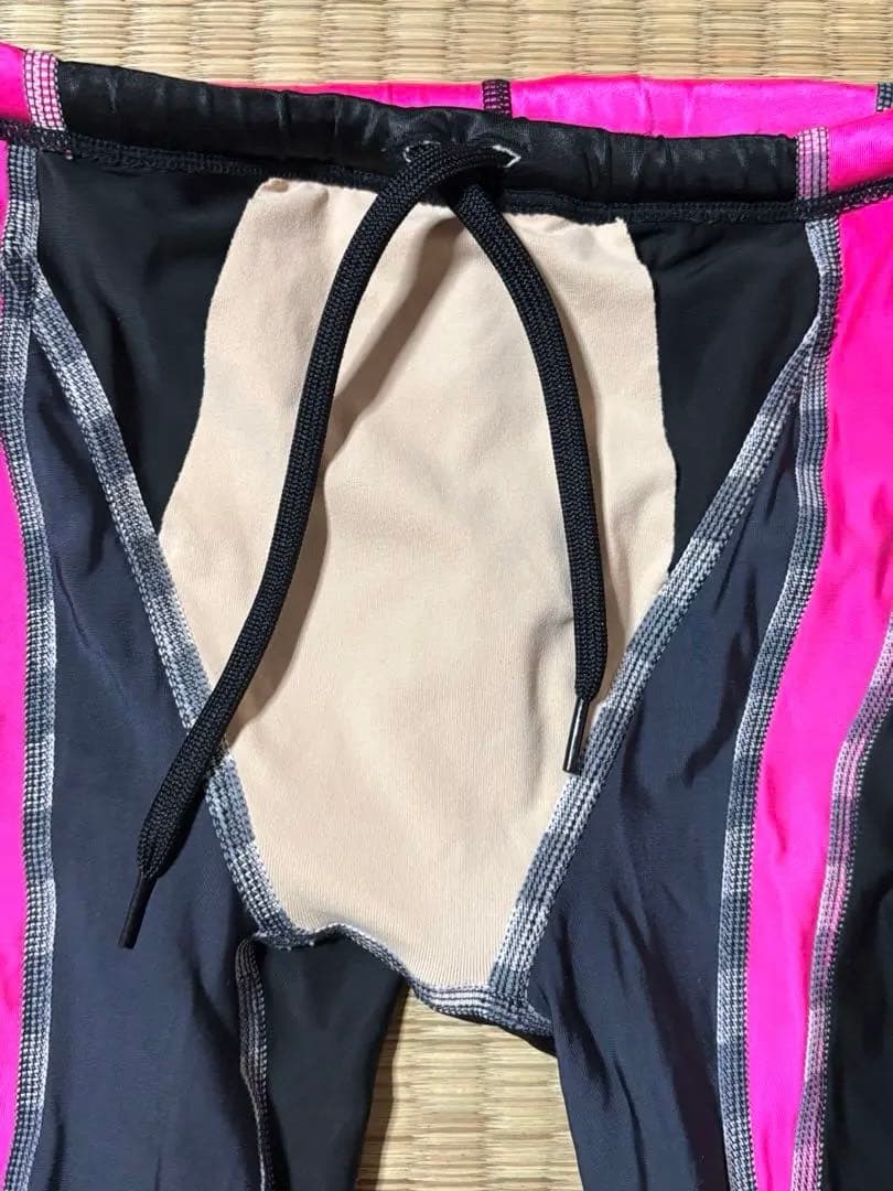 Mizuno メンズ 水着 ロングスパッツ フルレングス 中古品 黒/ピンク