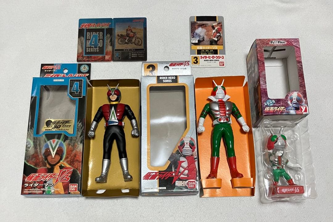 仮面ライダー V3 ライダーヒーローシリーズ フルフェイス ソフビ 3点セット
