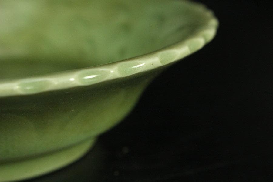 中国美術 青磁 吉字 皿(K-A722)