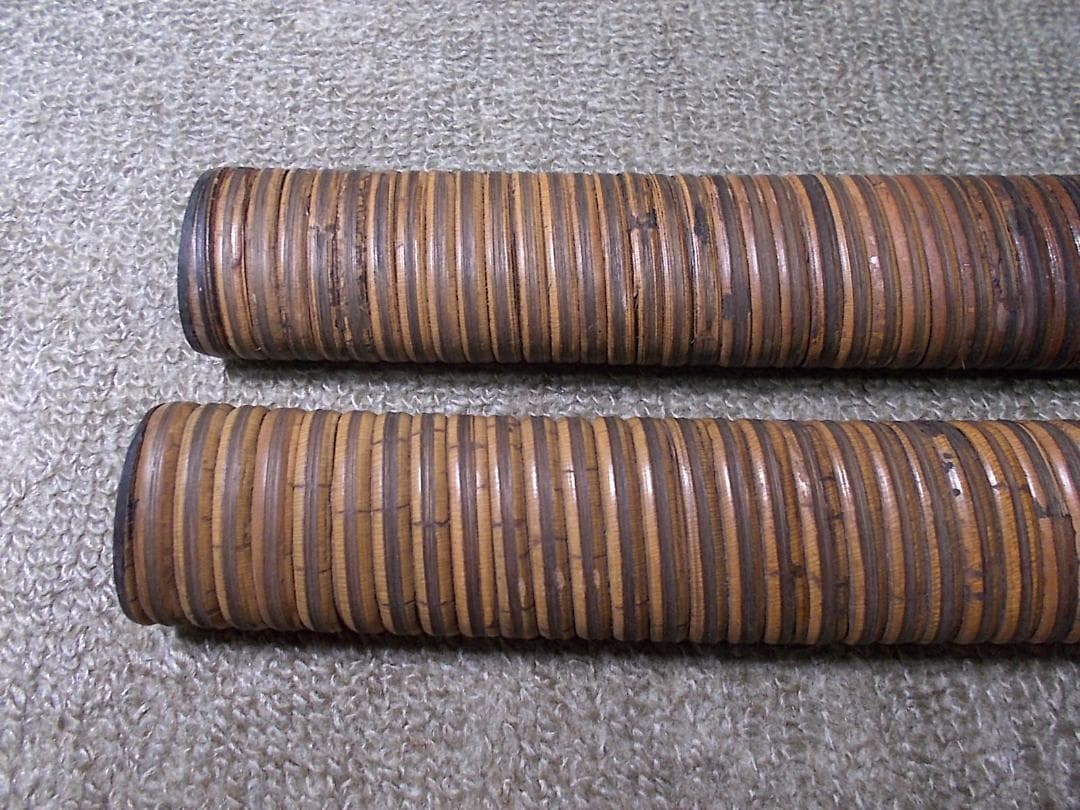 模造刀 居合刀 日本刀全長102cm1289g 67.5cm801g 鉄鍔 竹編