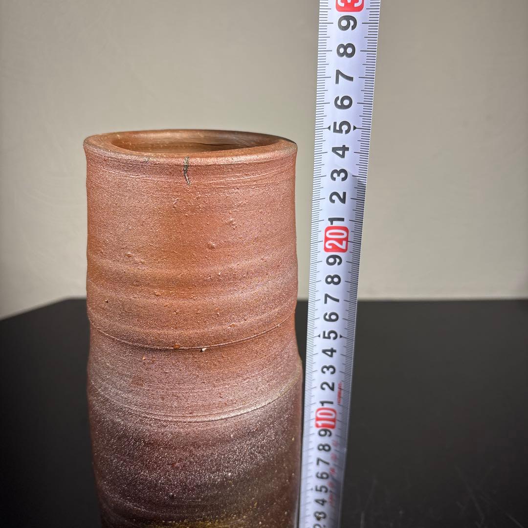 真作　人間国宝　藤原雄　備前花入　高さ約24センチ