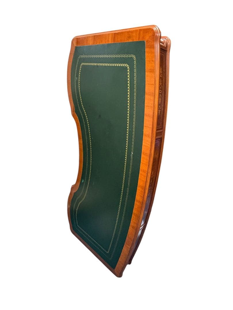 限定配送 書斎机 キドニーデスク 椅子セット マホガニー材 イタリア製 羽 F