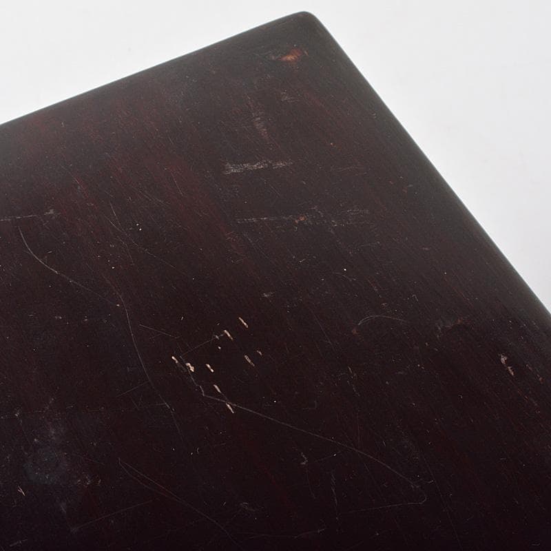 中国　書道具　端渓硯　緑端渓　唐木箱付　C　R7141