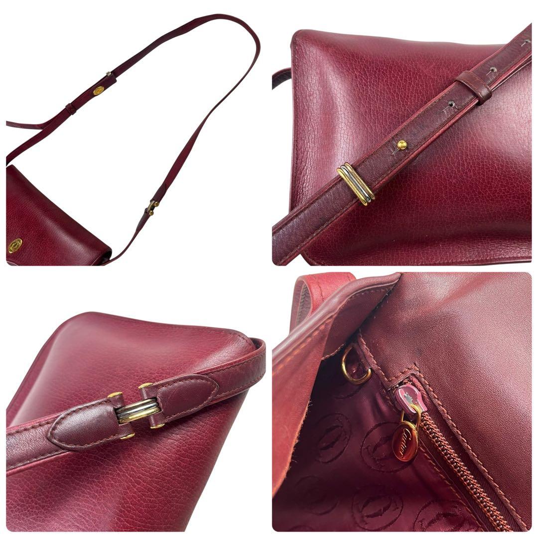 カルティエ　ショルダーバッグ　レザー　マストライン　斜め掛け　ロゴ金具