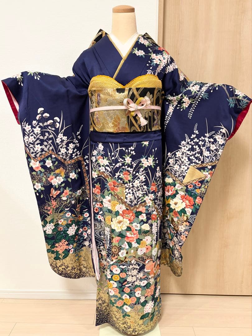 振袖フルセット 紺青 四季花 sMH2512135