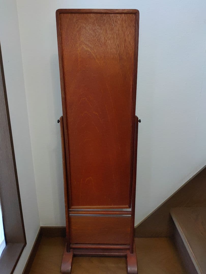 伝統工芸　江戸指物　姿見　鏡　面取り鏡　ミラー　スタンドミラー　アンティーク