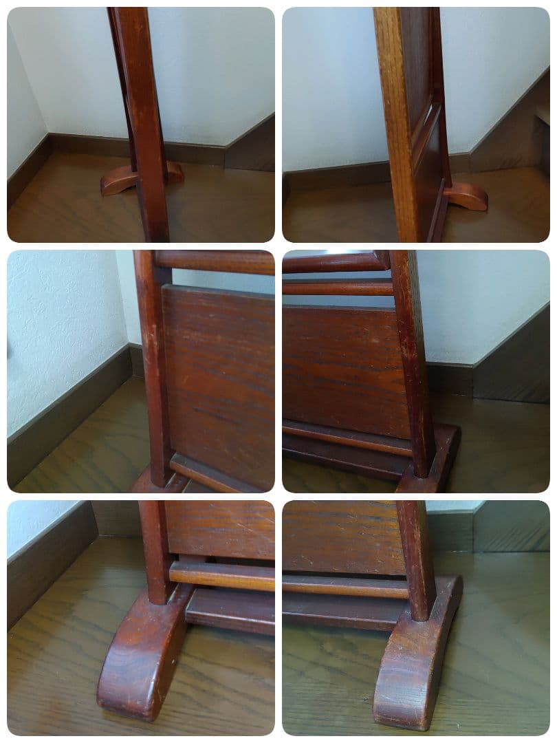 伝統工芸　江戸指物　姿見　鏡　面取り鏡　ミラー　スタンドミラー　アンティーク