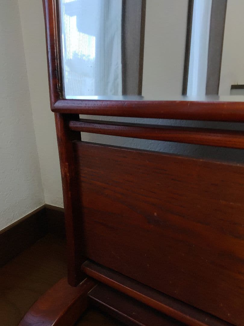 伝統工芸　江戸指物　姿見　鏡　面取り鏡　ミラー　スタンドミラー　アンティーク