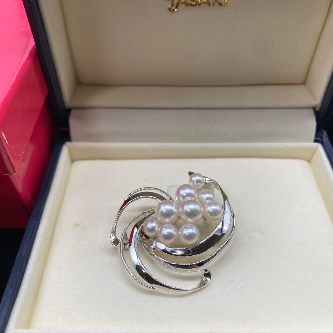 極美品　田崎真珠　パールブローチ