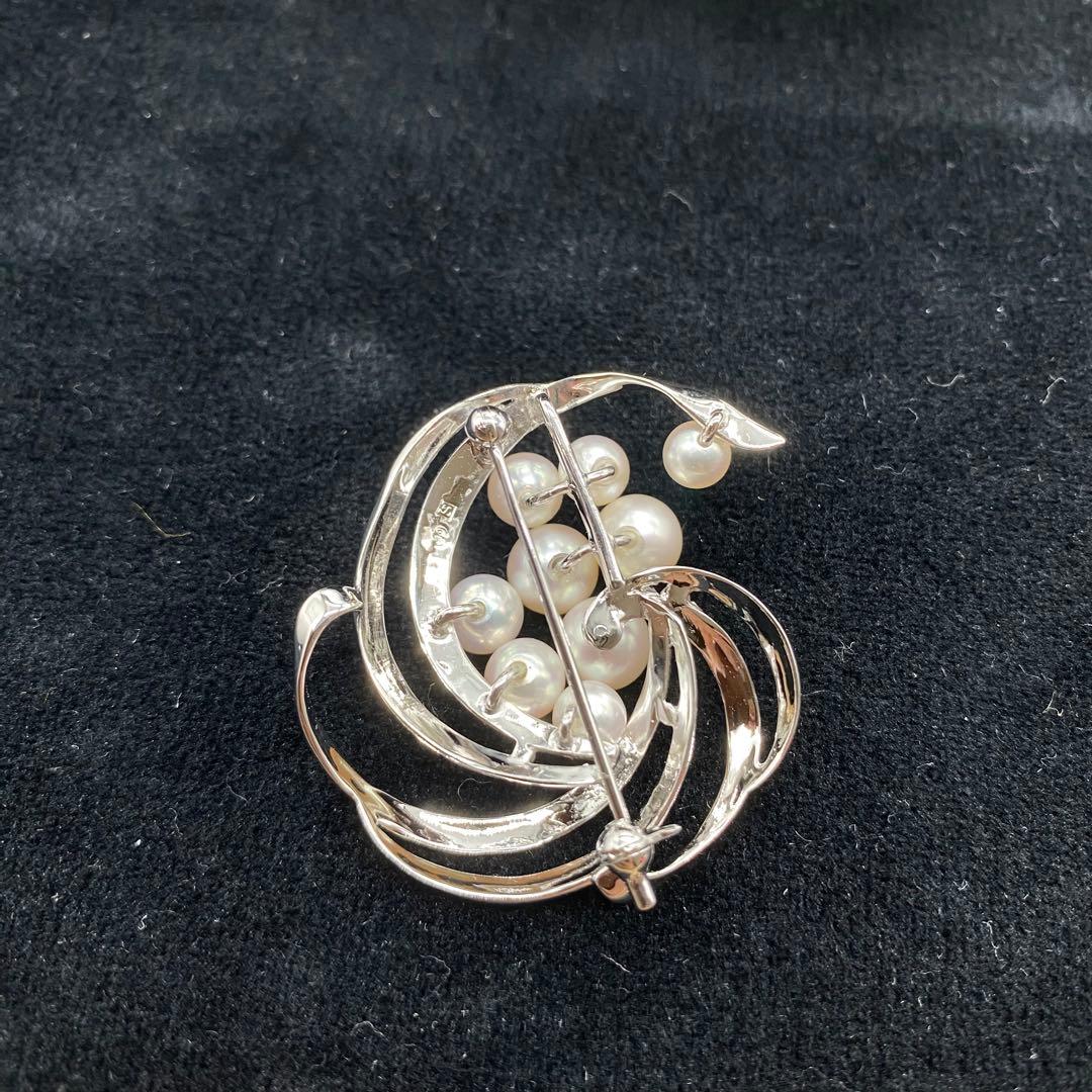 極美品　田崎真珠　パールブローチ
