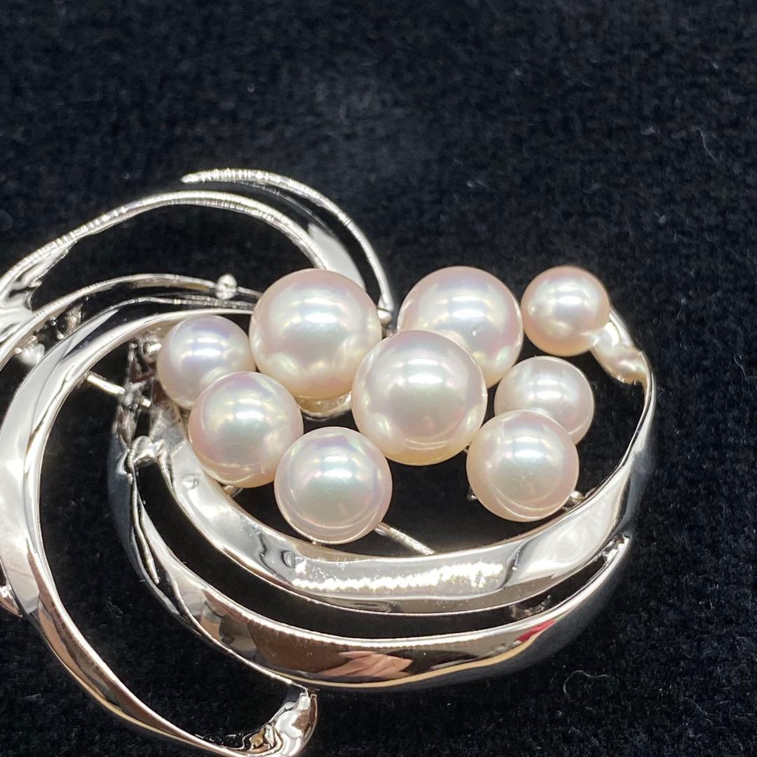 極美品　田崎真珠　パールブローチ