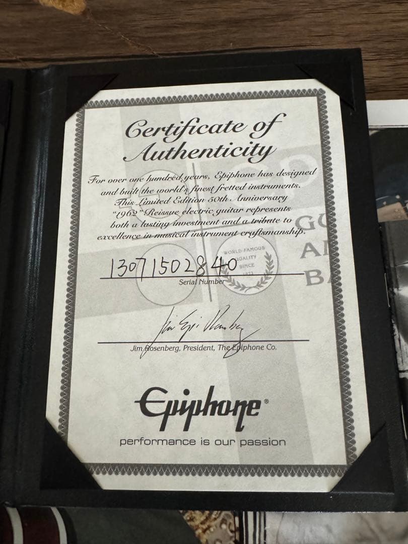 Epiphone 50Anniversary 1962 Sheratonセミアコ