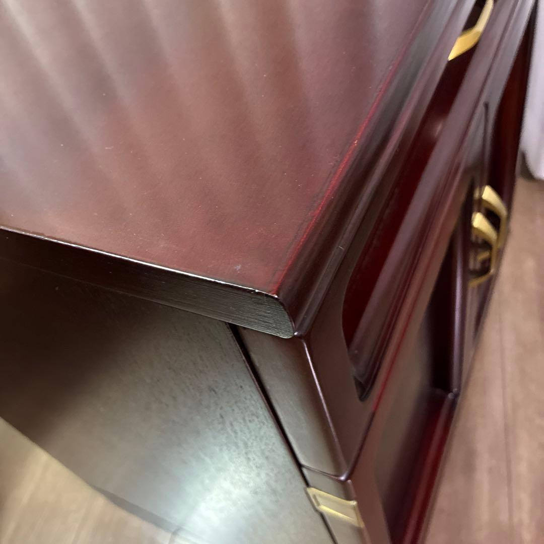 カリモク//ダークブラウン木製キャビネット サイドボード