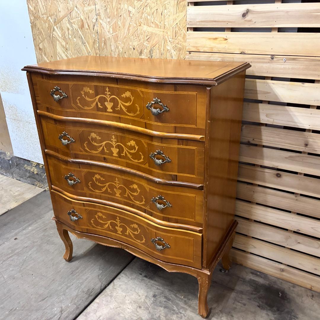 アンティーク風　チェスト　キャビネット　高さ91cm 4段