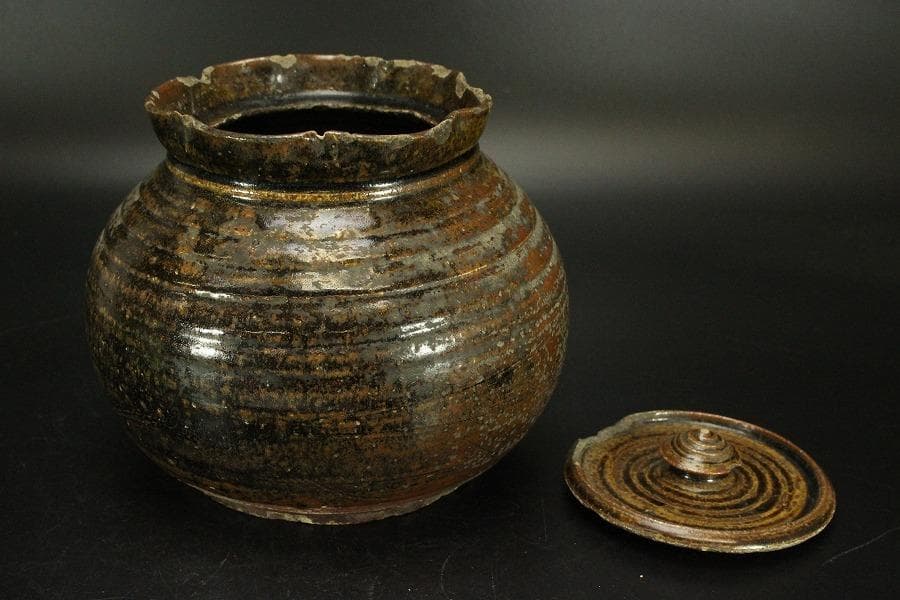 古瀬戸 砂金袋型 水指 茶道具 江戸時代(ZE566)