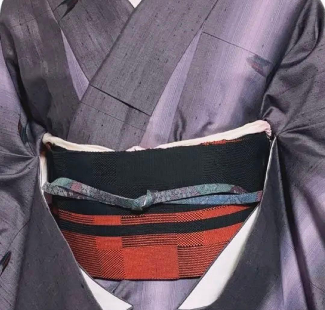 C*o様 未使用近い　美品　袷　正絹　生紬　琉球絣柄　小紋　フルセット