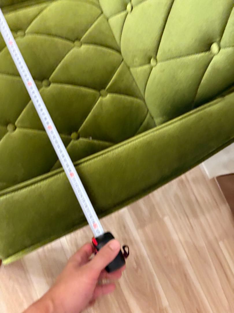 グリーン ベルベット ソファ