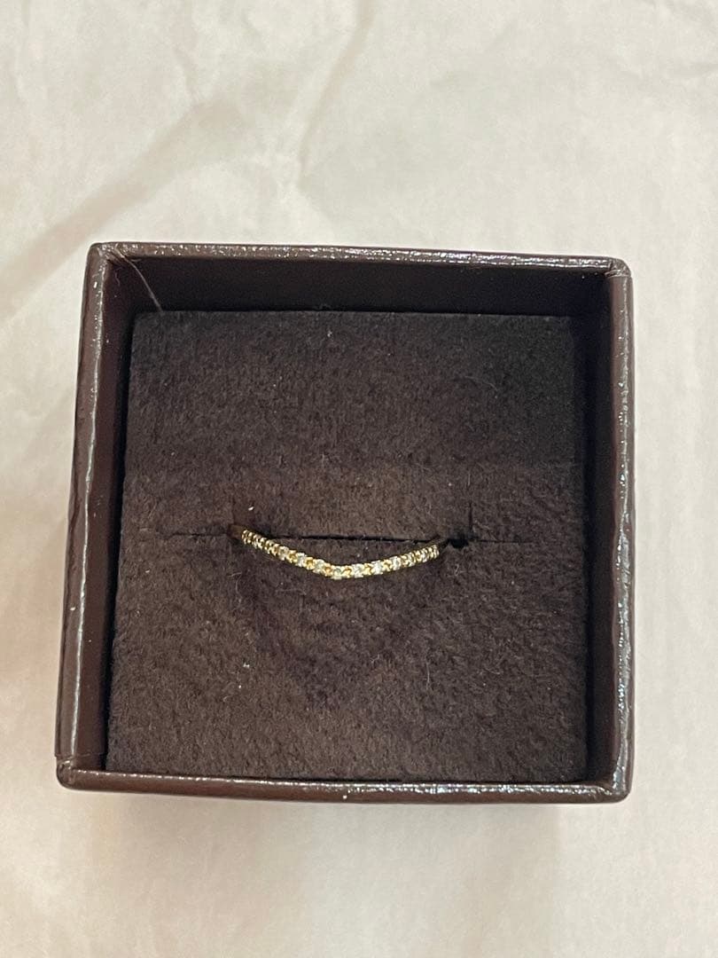 agate K18 Vラインダイヤモンドリング 11号