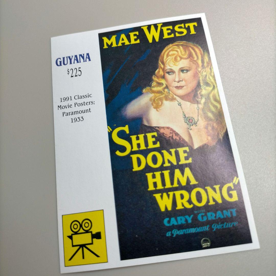 2001 外国切手 ガイアナ 昔の映画ポスター 4種完+小型シート 未使用