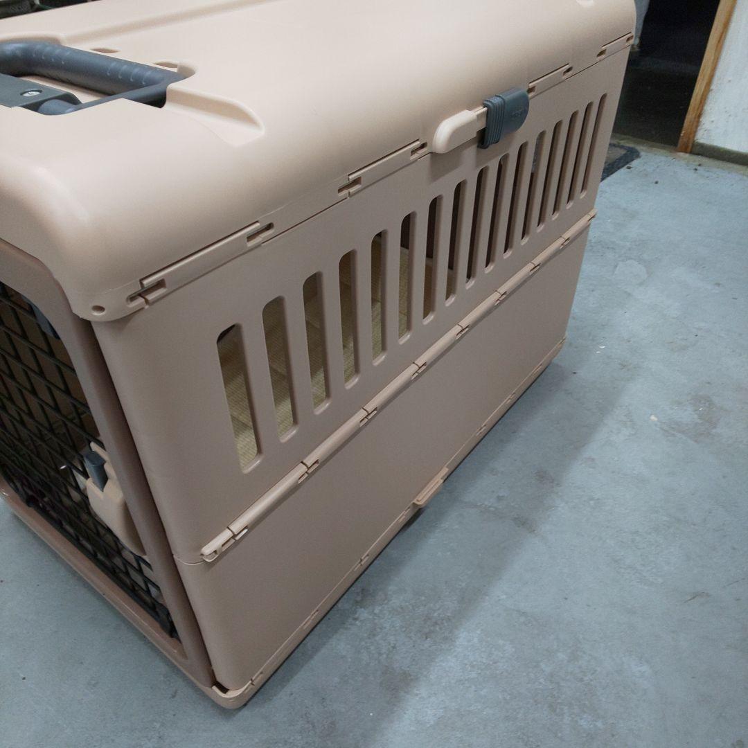 中型犬用 ベージュ ケージ ペットキャリー 折り畳み キャンピングキャリー