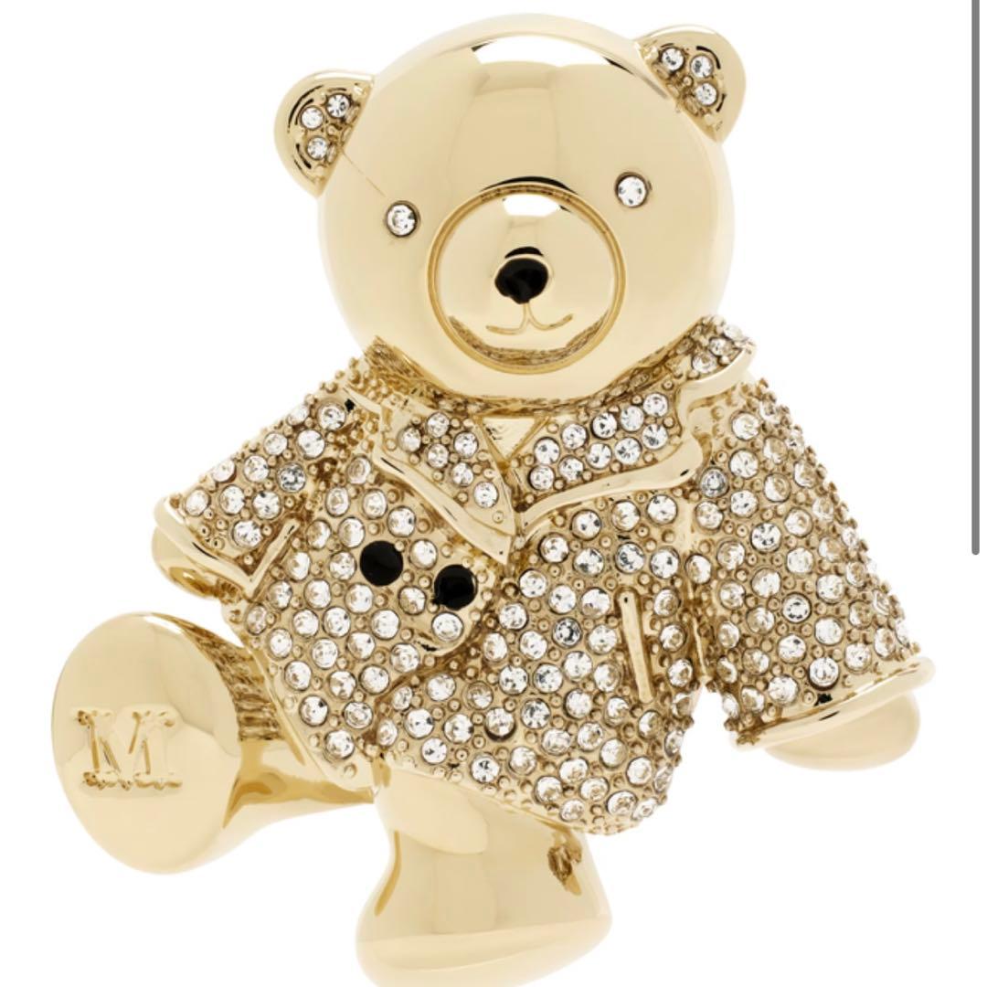 新品未使用！Max mara クリスタル テディベア x コート　ブローチ