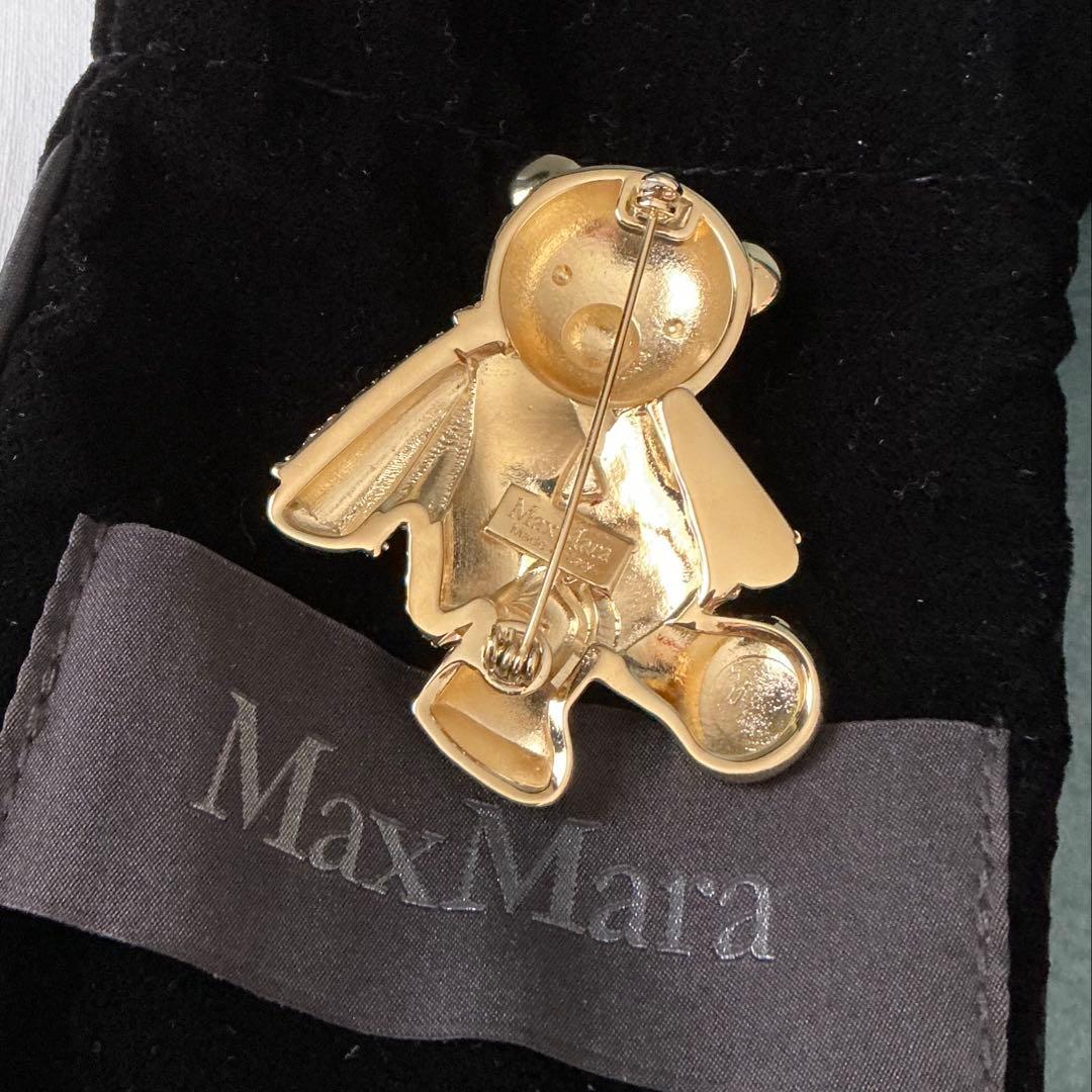 新品未使用！Max mara クリスタル テディベア x コート　ブローチ
