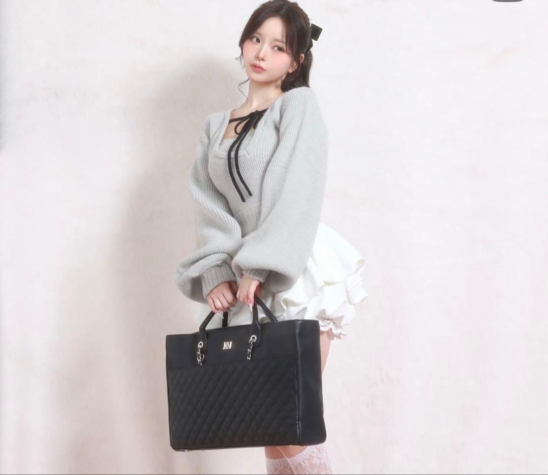 darich キルティングワイドマルチトートバッグ　black