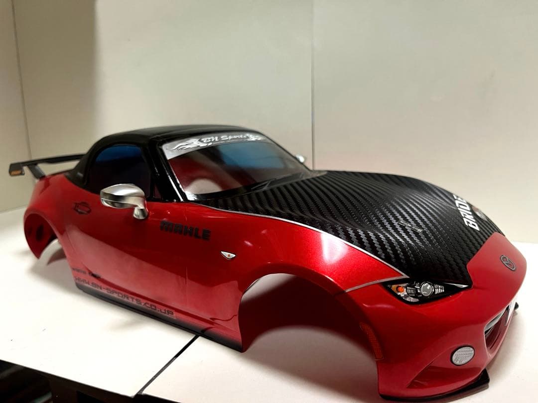 ラジコン 1/10 タミヤXB マツダ ロードスター レッドボディとタイヤセット