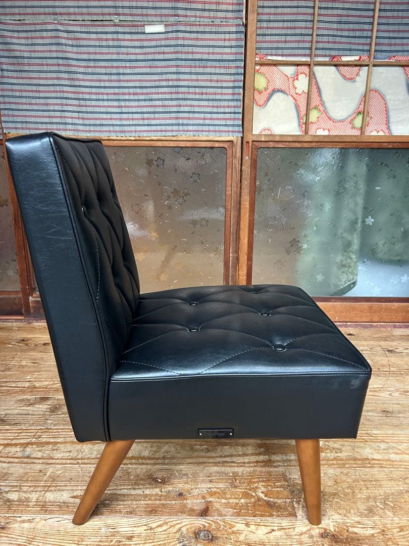 良品 カリモク 60 karimoku カフェチェア ブラック レザー ソファ