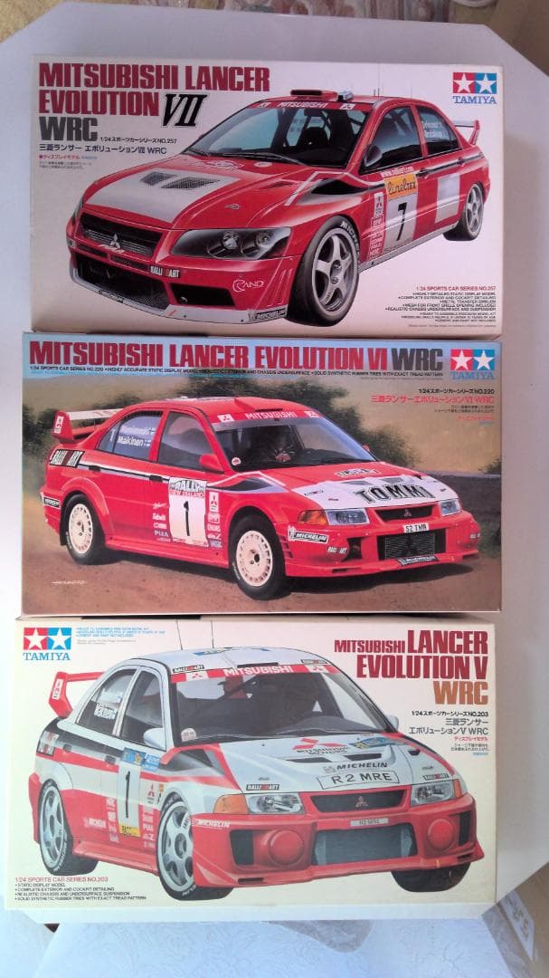 タミヤ　三菱ランサーエボリューション V, VI, VII,WRC3点セット