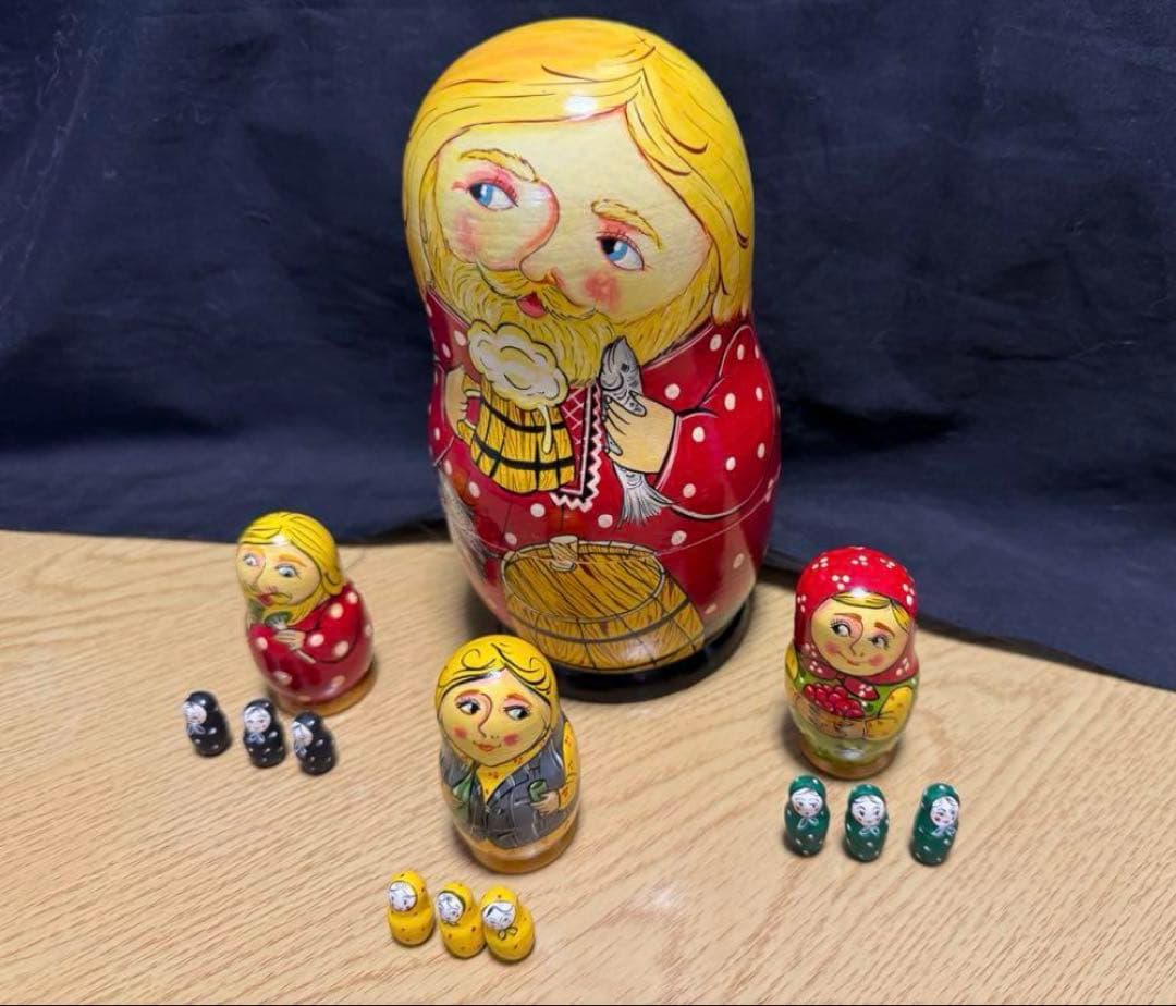 ロシア　ヴィンテージ マトリョーシカ　13体 長期保存、本品のみ。現状
