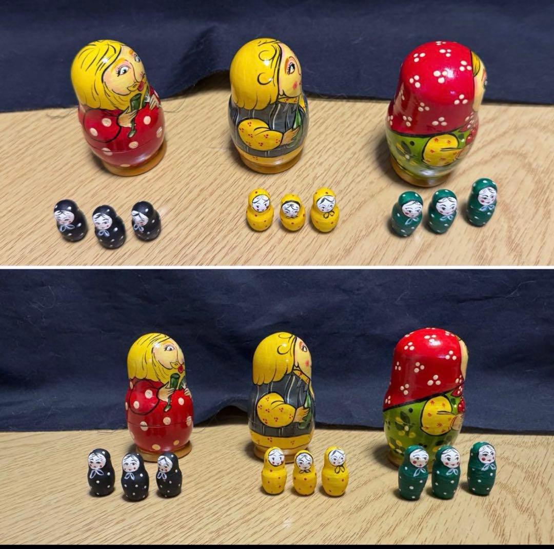 ロシア　ヴィンテージ マトリョーシカ　13体 長期保存、本品のみ。現状