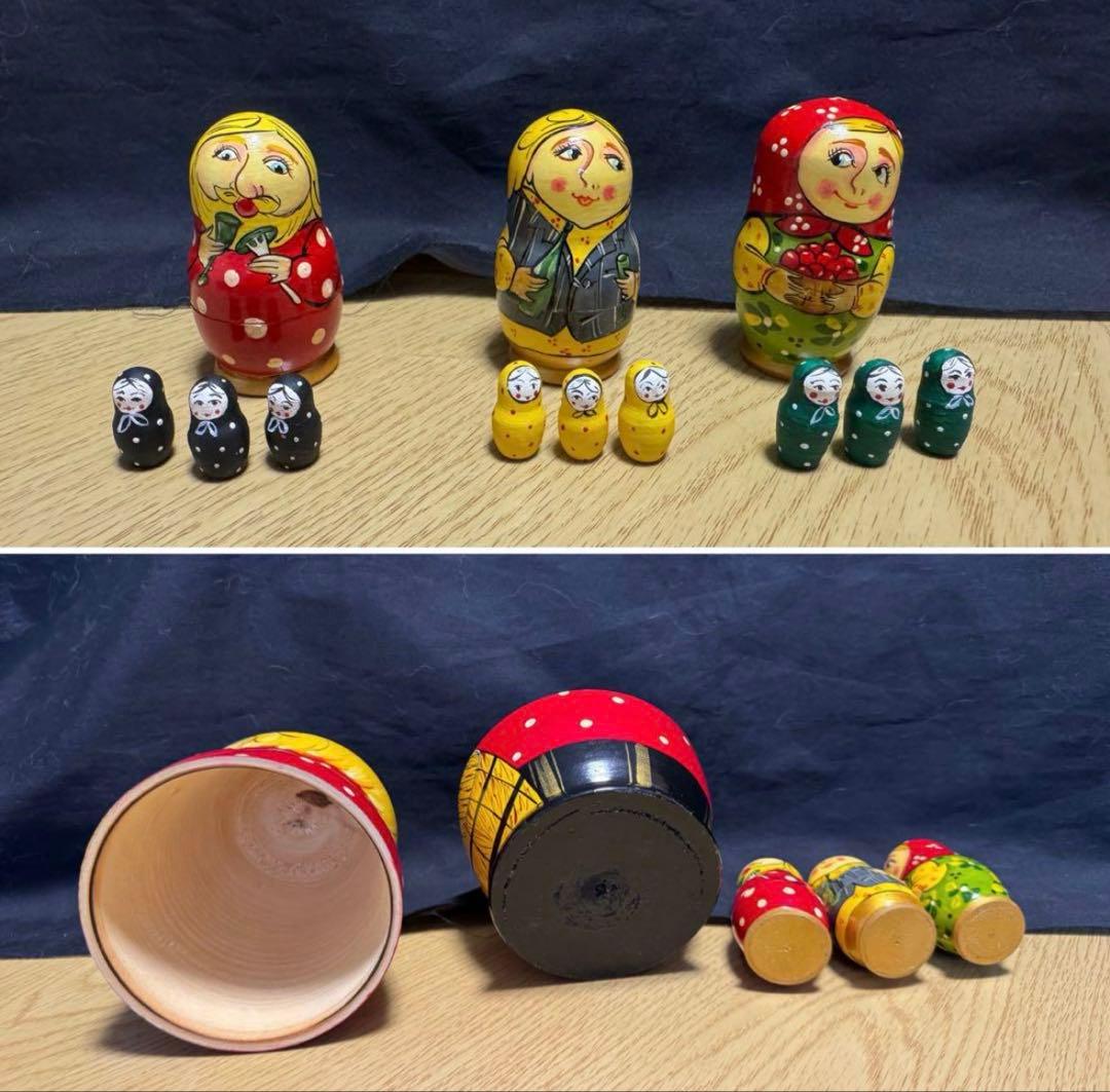 ロシア　ヴィンテージ マトリョーシカ　13体 長期保存、本品のみ。現状