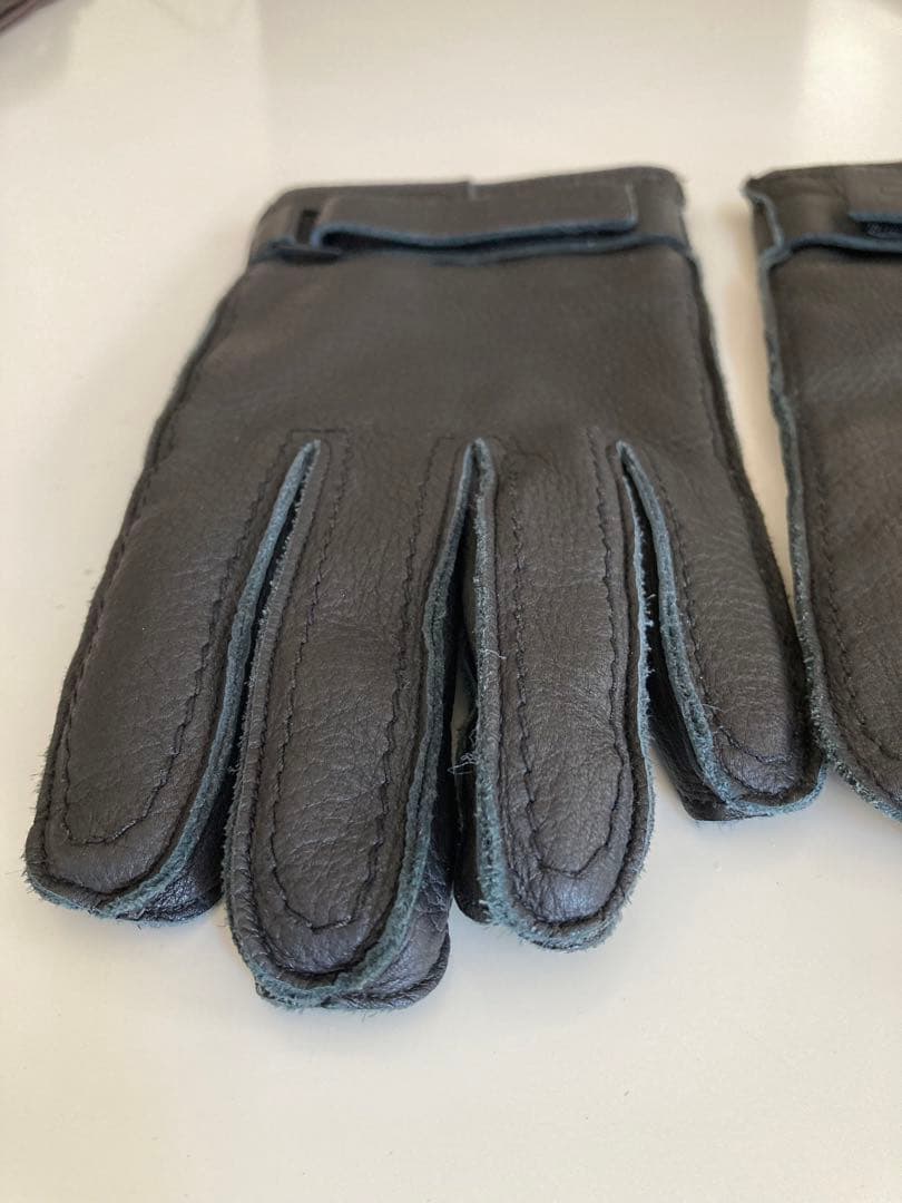 ☆美品☆ GUCCI メンズ羊革手袋ブラック バックル付き #裏地カシミア