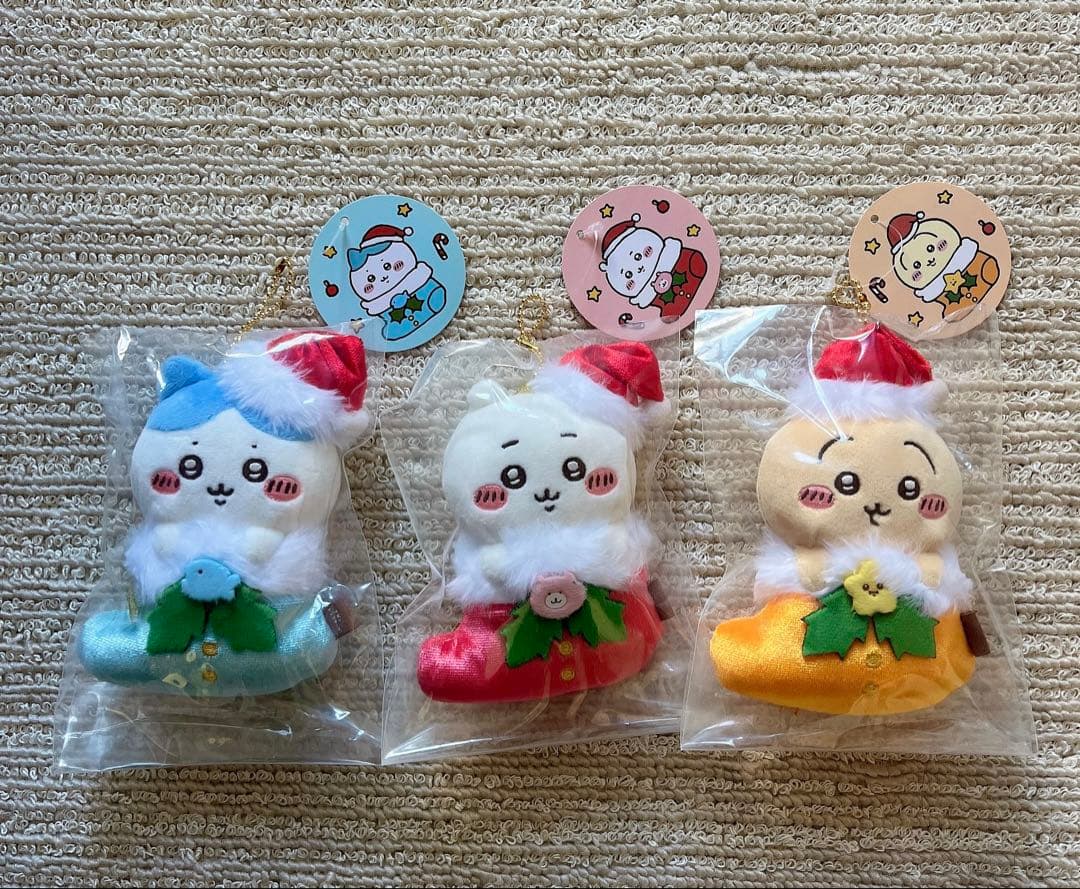 オーナメントにもなるマスコット　ちいかわ・ハチワレ・うさぎ（3点セット）