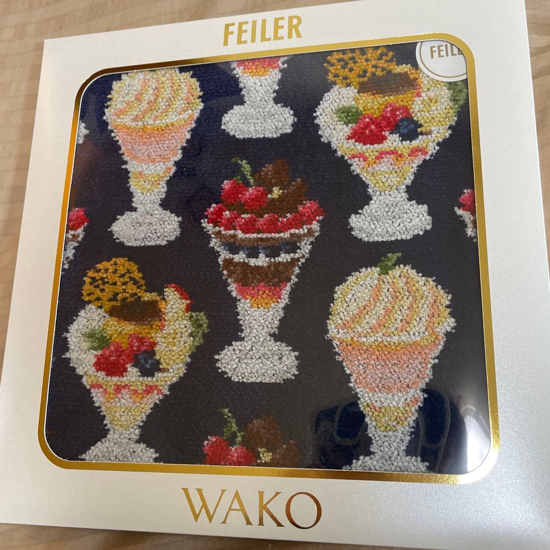 【WAKO】FEILER コラボパフェ柄 タオルハンカチ 2枚セット