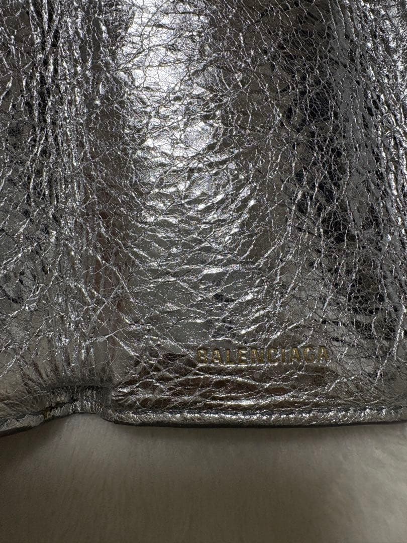 BALENCIAGA バレンシアガ　三つ折りウォレット　シルバー　財布
