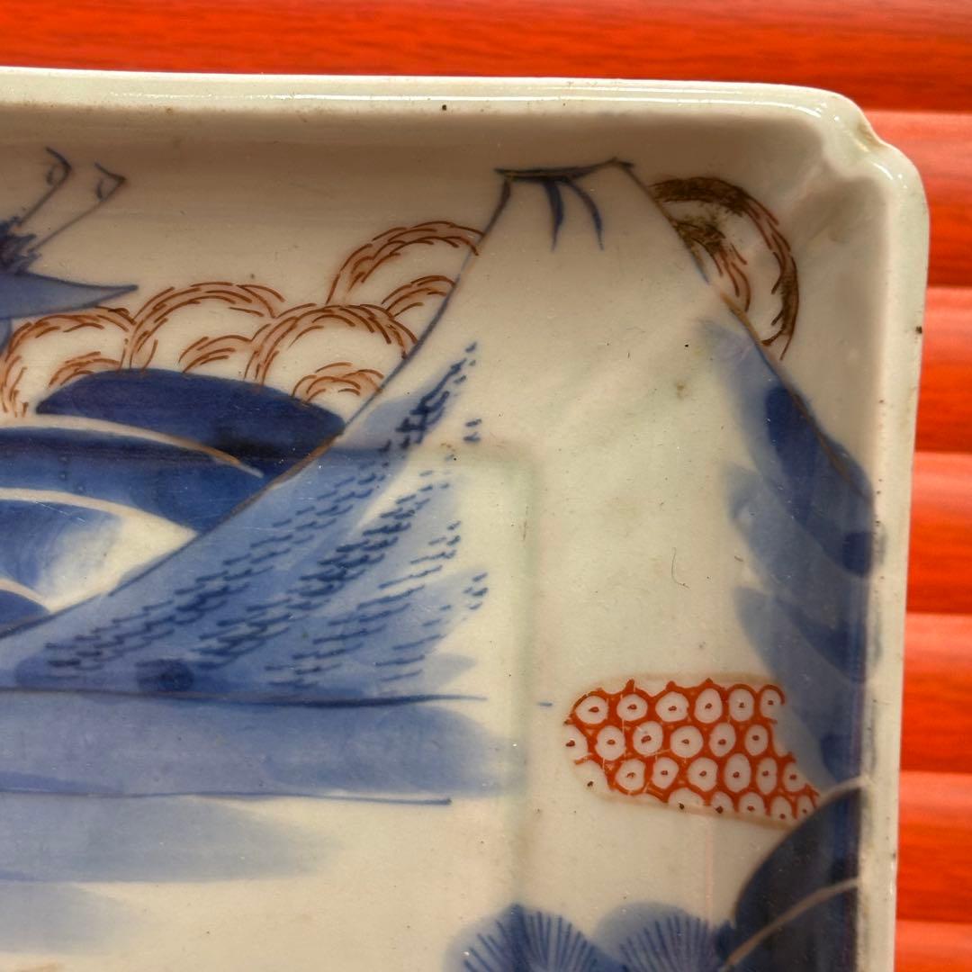 江戸時代　古伊万里　富士山　角皿