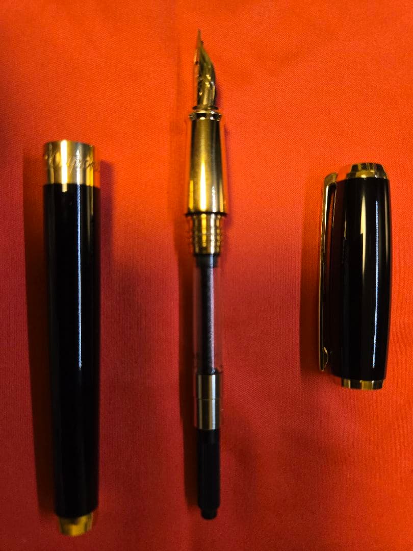 S.T. Dupont 万年筆 　ラインD　ブラックラッカー