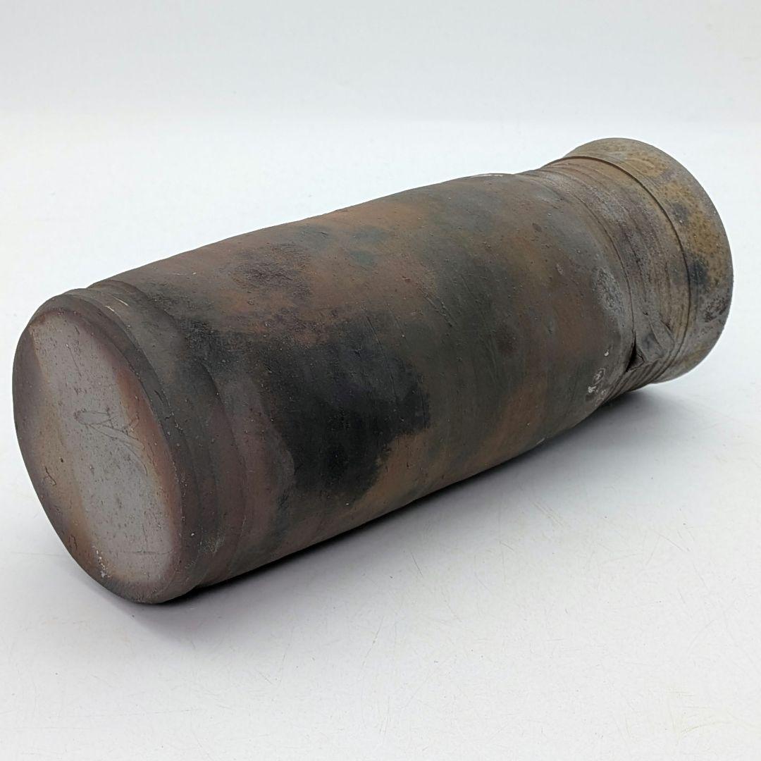 人間国宝 藤原雄 備前焼 桟切花生 用心箱 花入 花器 フラワーベース 花瓶