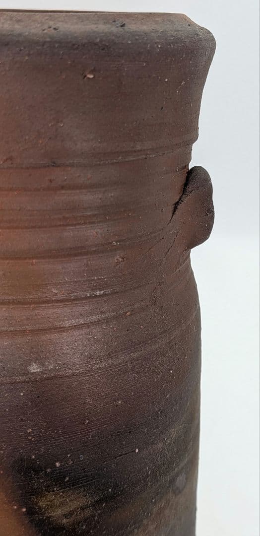 人間国宝 藤原雄 備前焼 桟切花生 用心箱 花入 花器 フラワーベース 花瓶