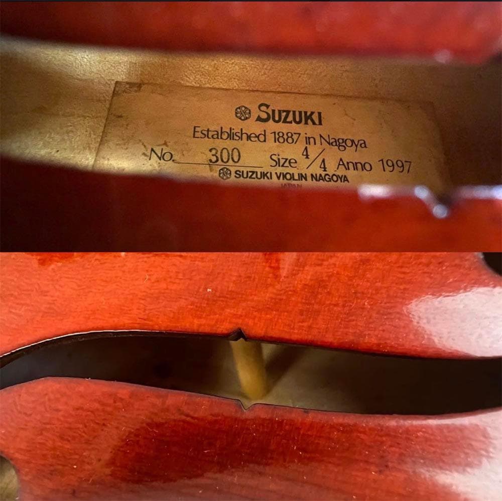 バイオリン スズキ No.300 4/4 1997年製 虎杢 SUGITO弓
