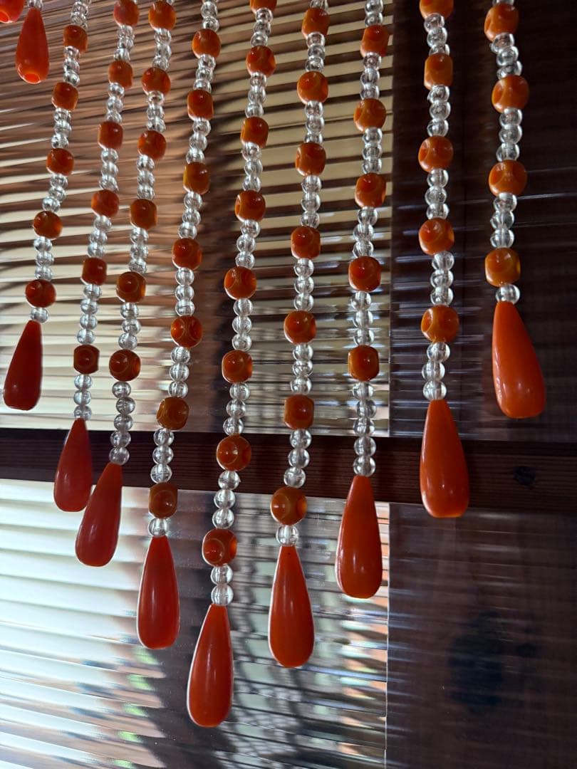 昭和レトロ　珠のれん　ビーズのれん　キッチン　インテリア雑貨