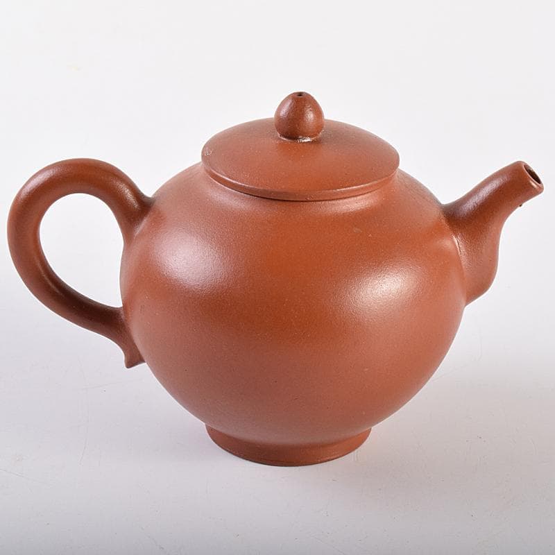 中国　孟臣製　紫砂　朱泥　急須　茶壷　時代箱付　D　R7592