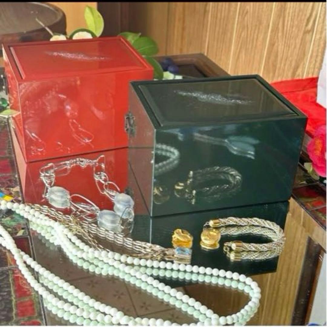 K様へ感謝お嫁入JAPAN輪島螺鈿蒔絵宝石箱「銀河-翠みどり」2点