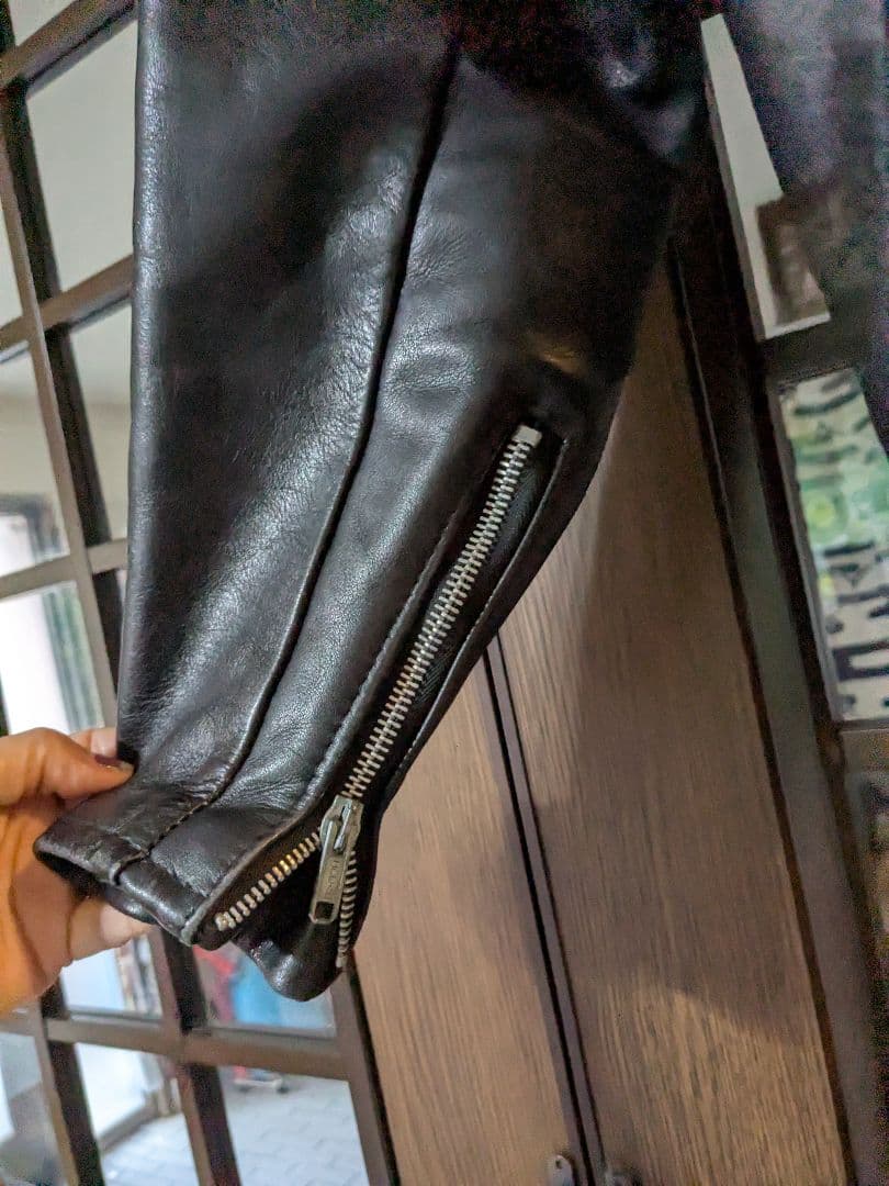 schott☆レザーシングルライダースジャケット ブラック