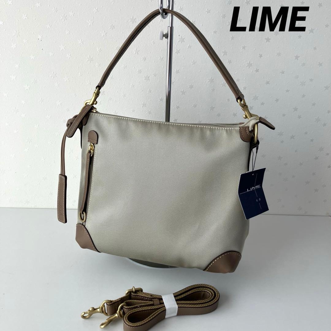 新品 LIME ライム プラチナ グレージュ 日本製 ショルダーバッグ 軽量