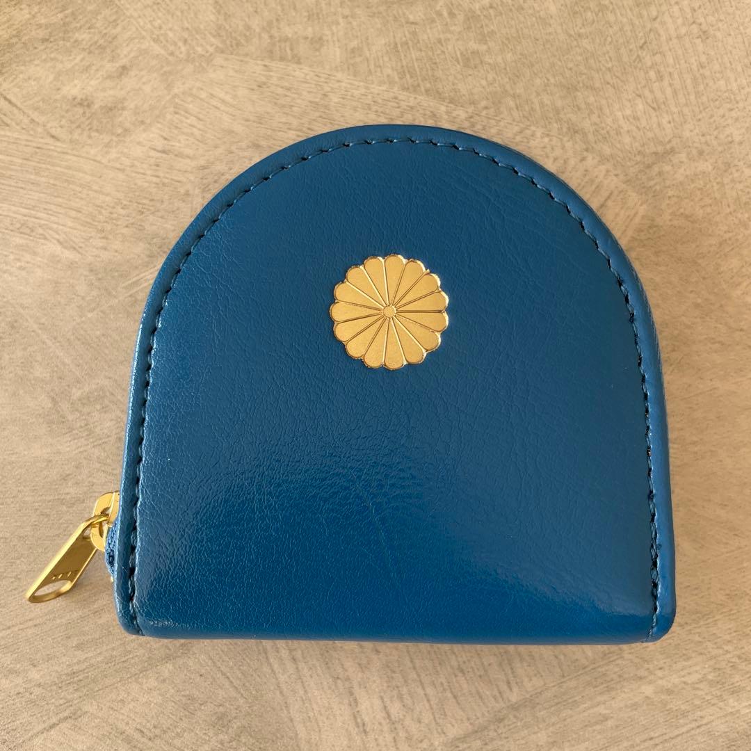 皇居　財布　小銭入れ　ケース　馬蹄型　青　ブルー　新品未使用　化粧箱付き