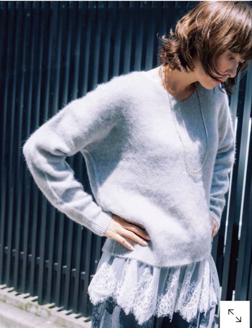 Ade 田丸麻紀裾レースタンクトップ　ブラック