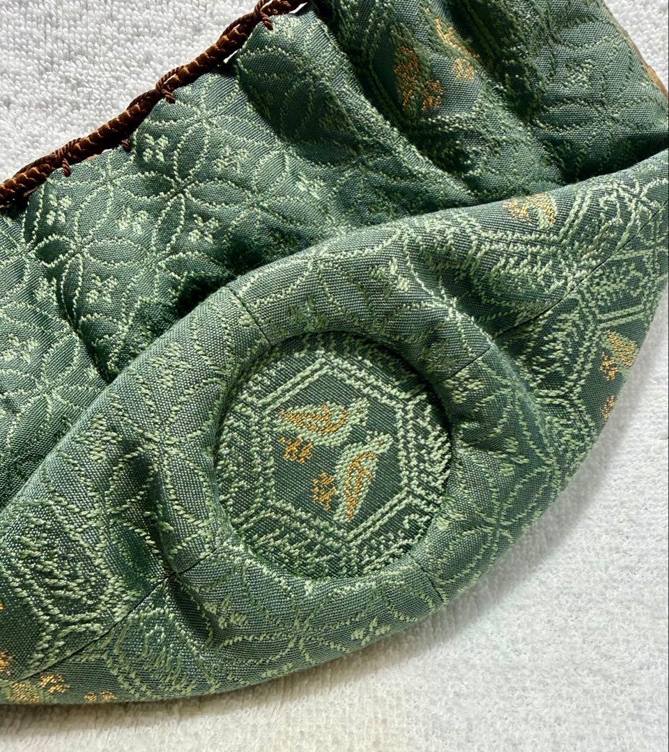 遠州流 茶道具 仕覆 茶碗用 紅心錦 緑 深緑 【匿名配送】